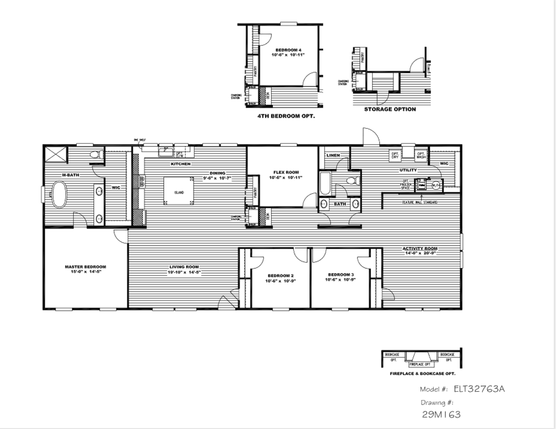 The ADMIRAL ELITE 32X76 3 BR Floor Plan