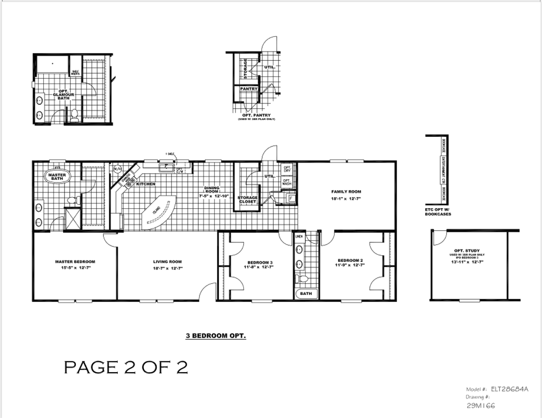 The ELITE ZEUS 28X68 Floor Plan