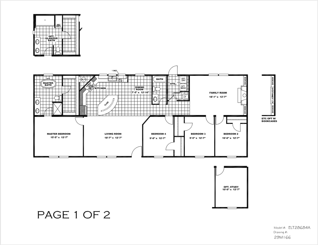 The ELITE ZEUS 28X68 Floor Plan