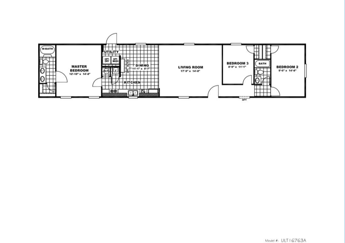 The ULTRA PRO 16X76 Floor Plan