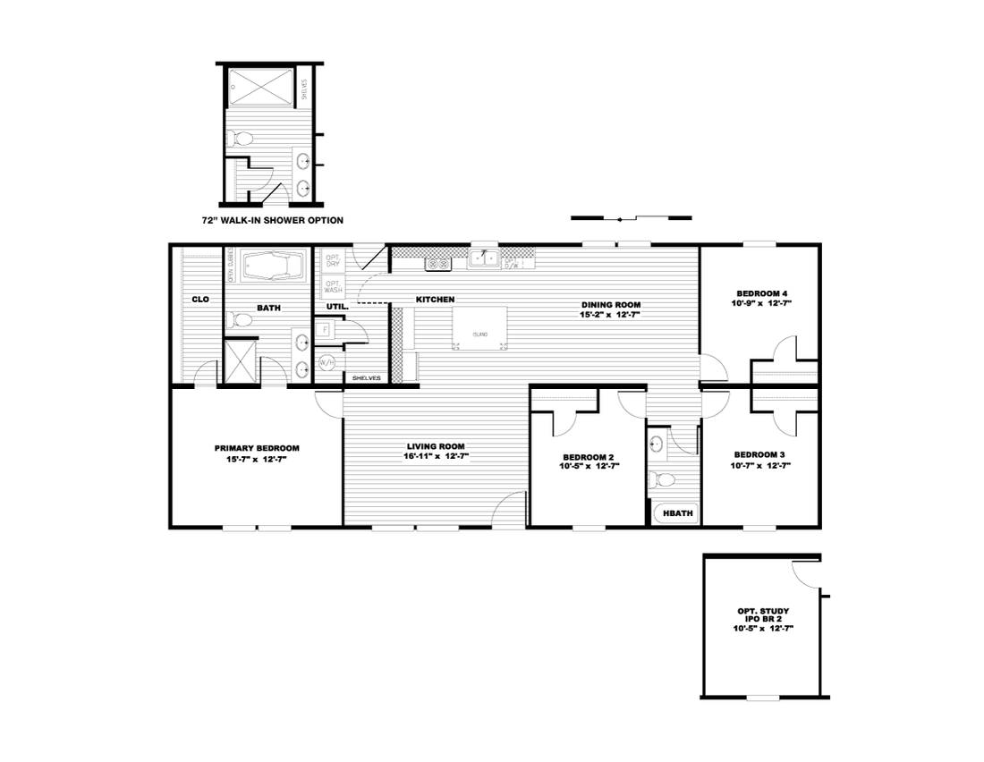 The ULTRA EXCEL 4 BR 28X60 Floor Plan
