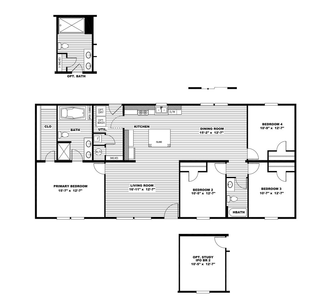 The ULTRA PRO 4 BR 28X60 Floor Plan