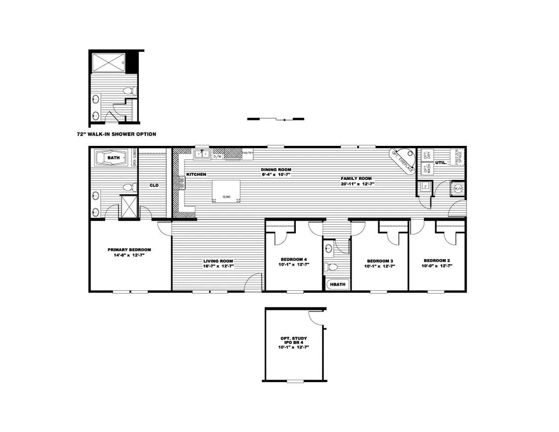 The ULTRA EXCEL 4 BR 28X68 Floor Plan