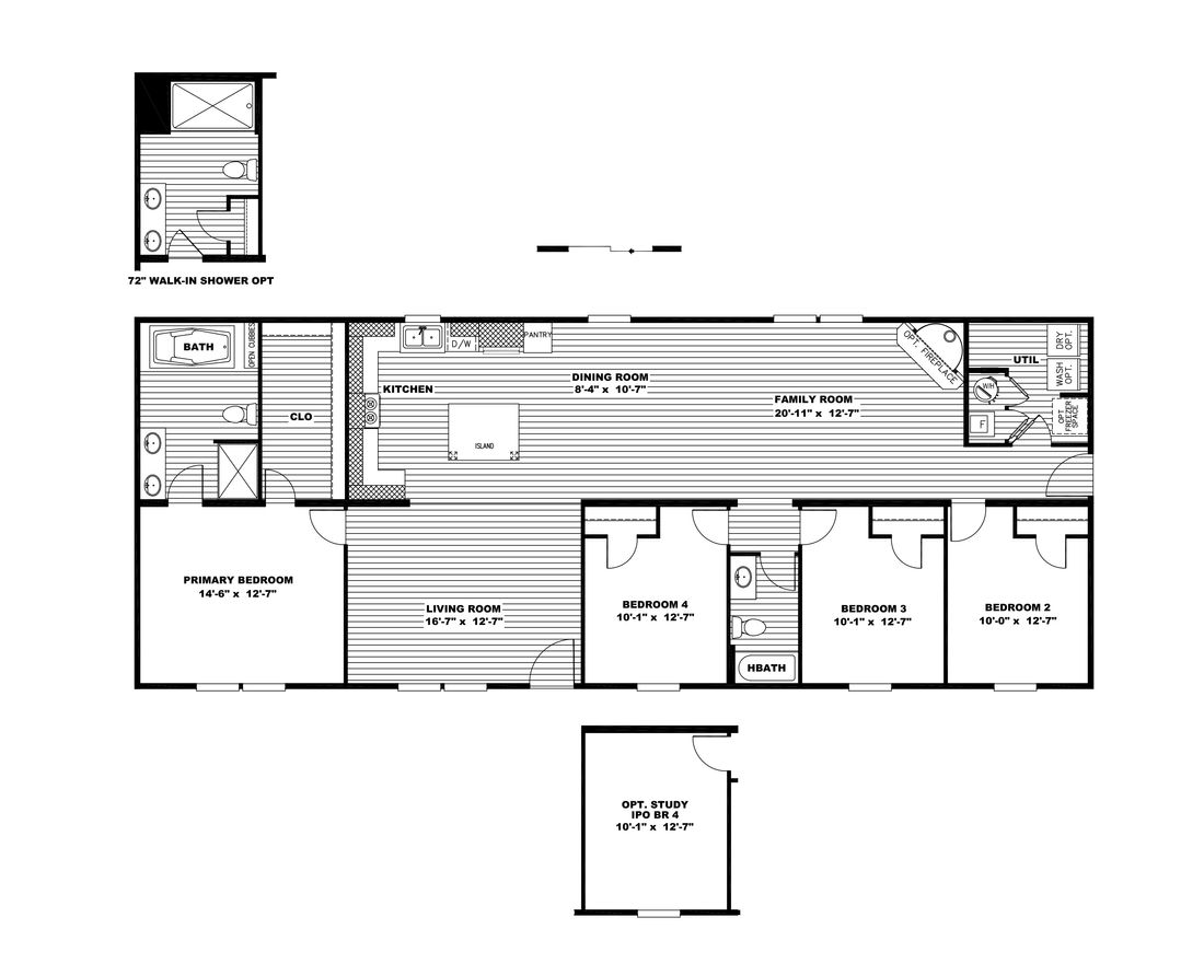 The ULTRA PRO 4 BR 28X68 Floor Plan