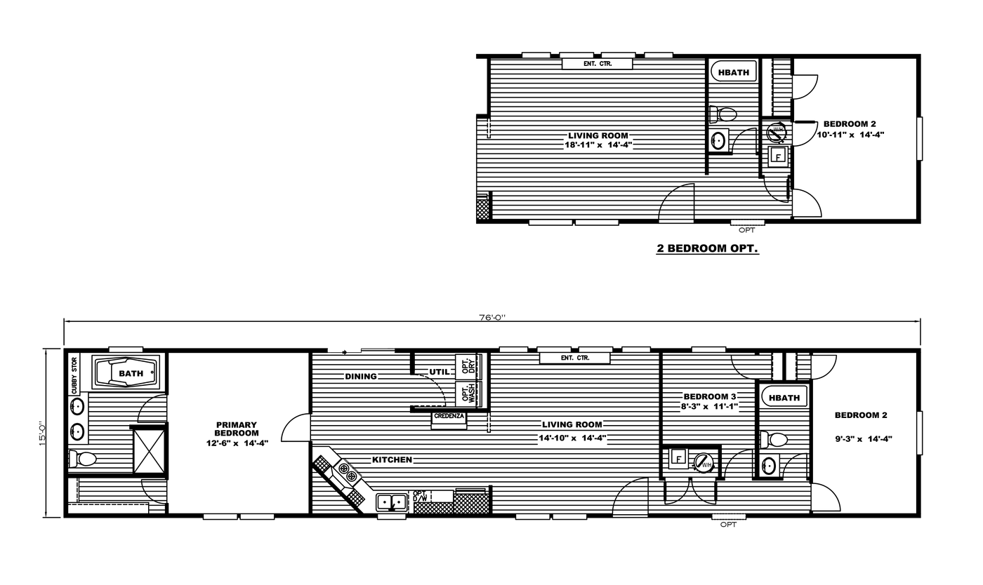 The ULTRA A-PLUS 16X76 Floor Plan