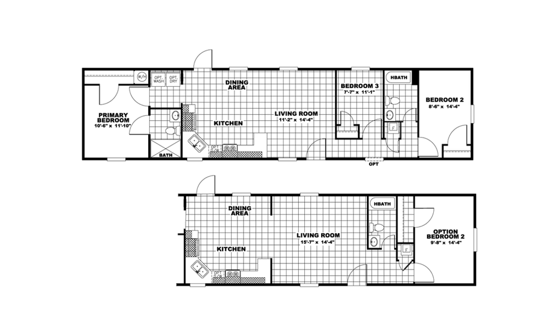 The ULTRA PRO 16X64 Floor Plan