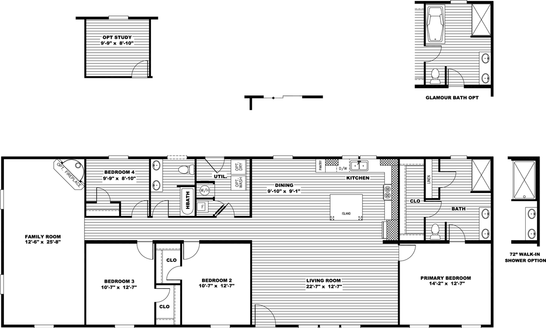 The ULTRA BREEZE EXCEL  28X76 Floor Plan