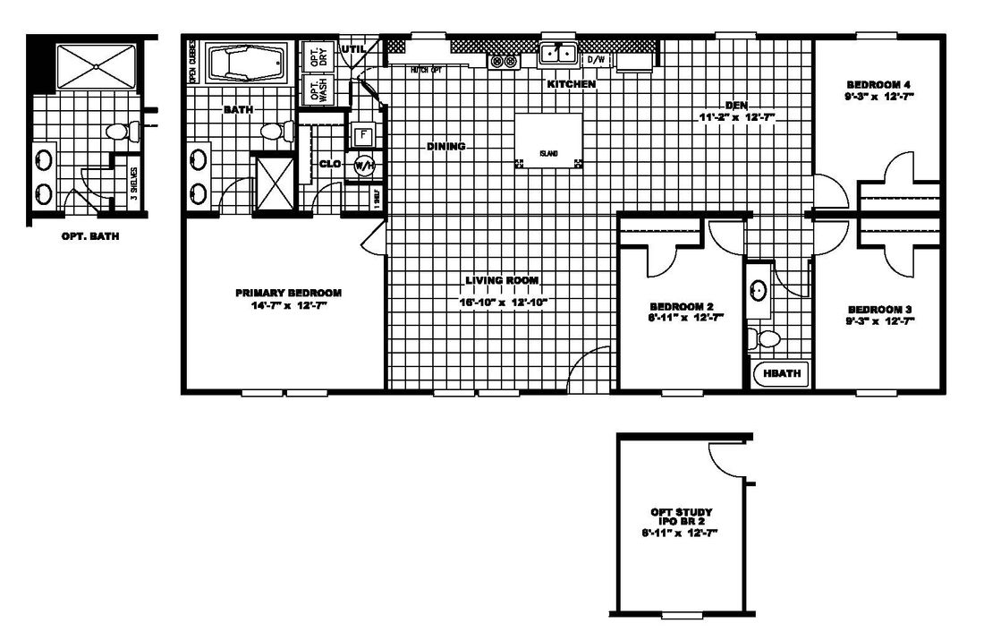 The ULTRA PRO 4 BR 28X56 Floor Plan