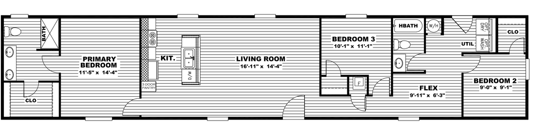 The ULTRA EXCEL FLEX 16X76 Floor Plan