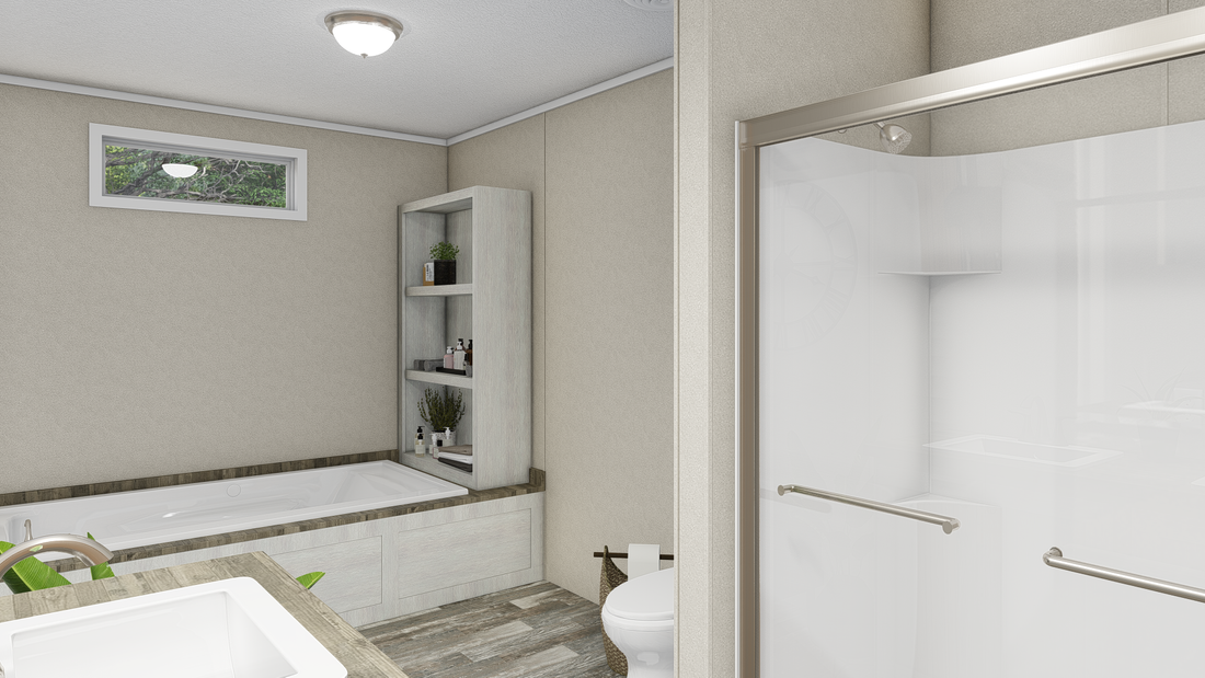 The ULTRA EXCEL BIG BOY 4 BR 32X76 Master Bathroom. This Manufactured Mobile Home features 4 bedrooms and 2 baths.