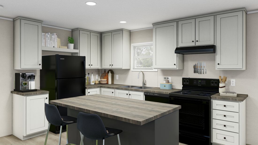 The LEGEND 28X48 Kitchen. This Manufactured Mobile Home features 3 bedrooms and 2 baths.