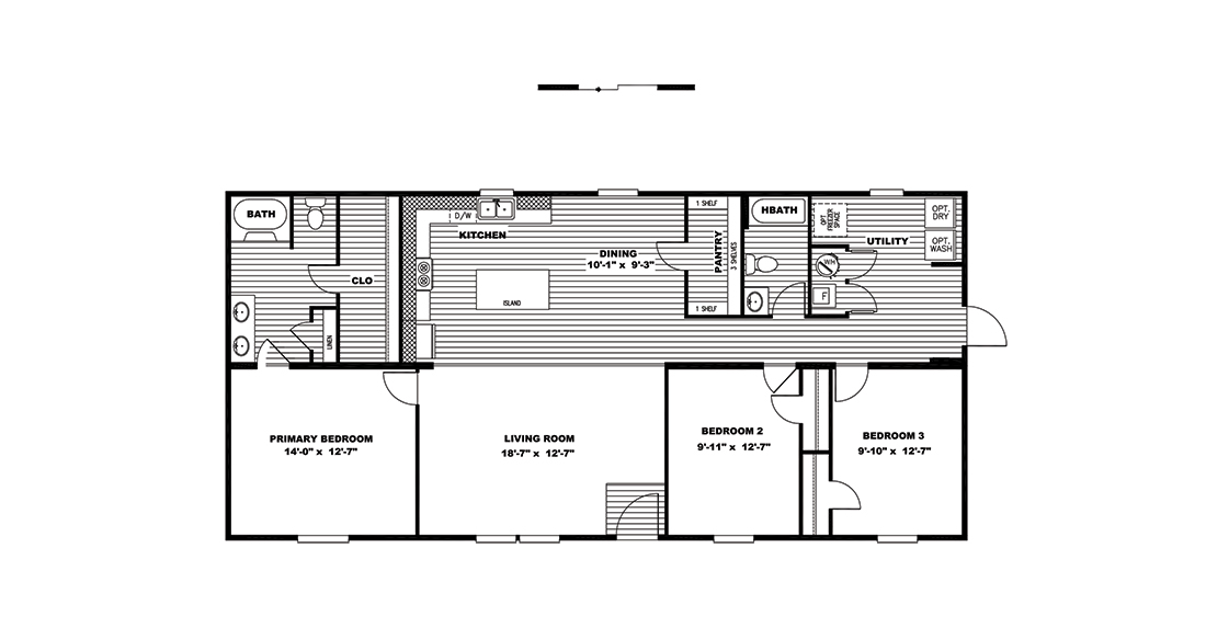 The LEGEND 28X56 3 BR Floor Plan