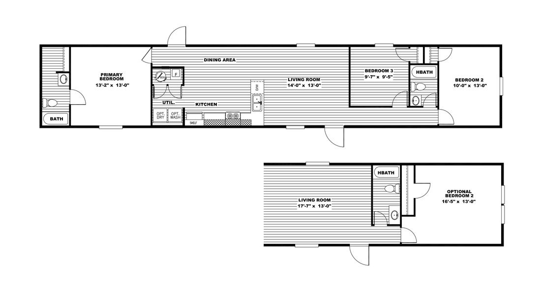 The LEGEND 14X76 Floor Plan