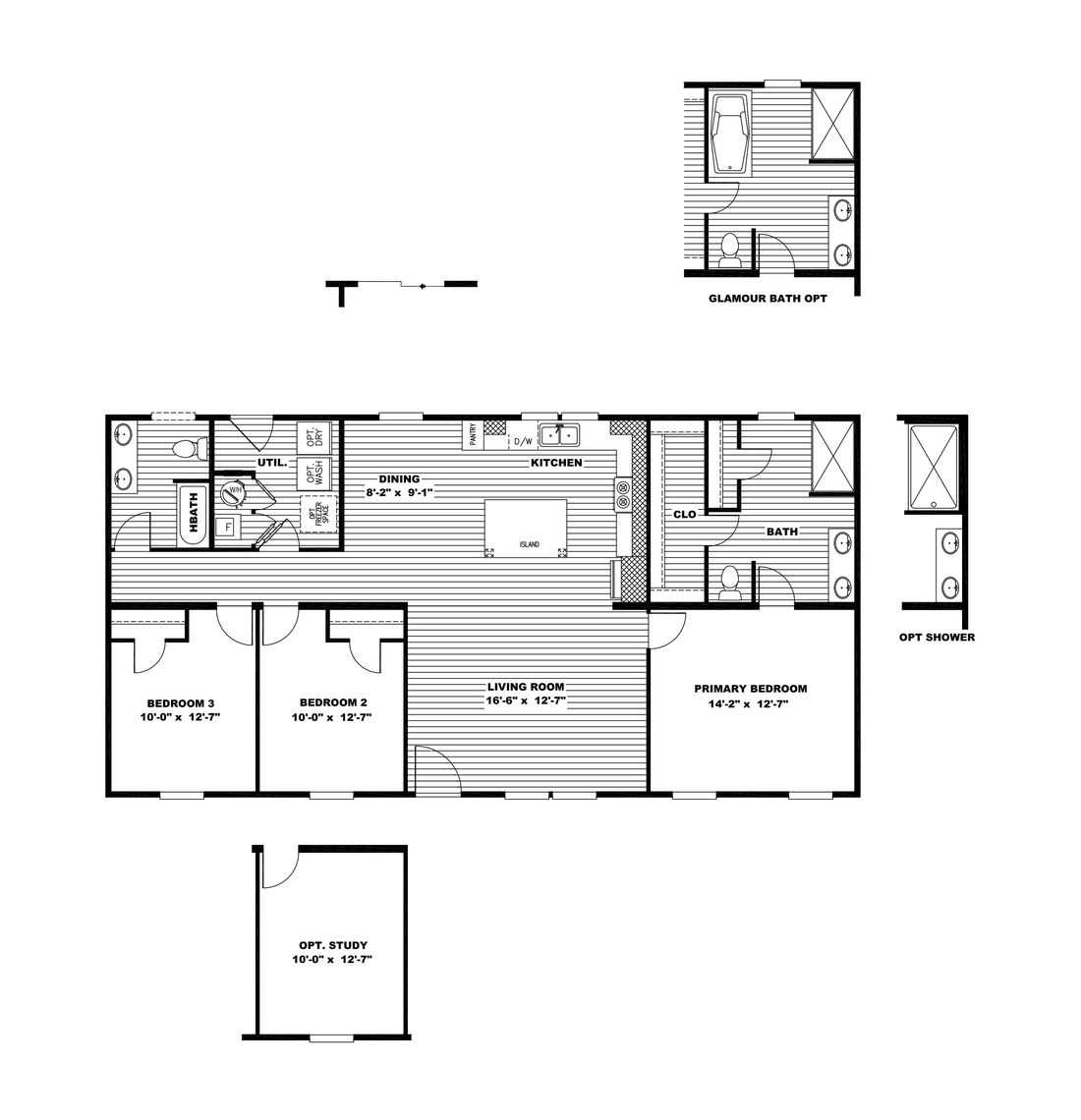The ULTRA BREEZE 28X52 Floor Plan