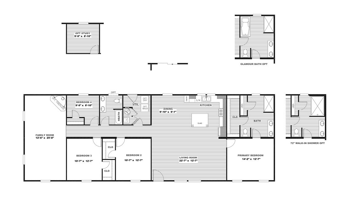 The ULTRA BREEZE 28X76 Floor Plan