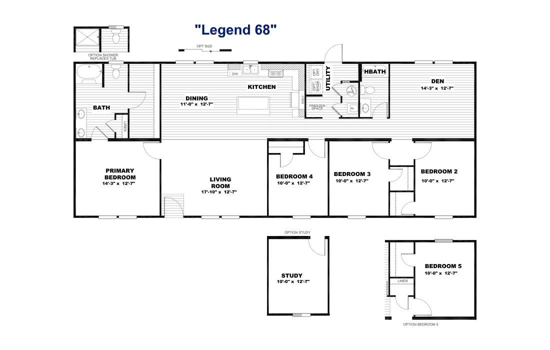 The LEGEND 28X68 Floor Plan