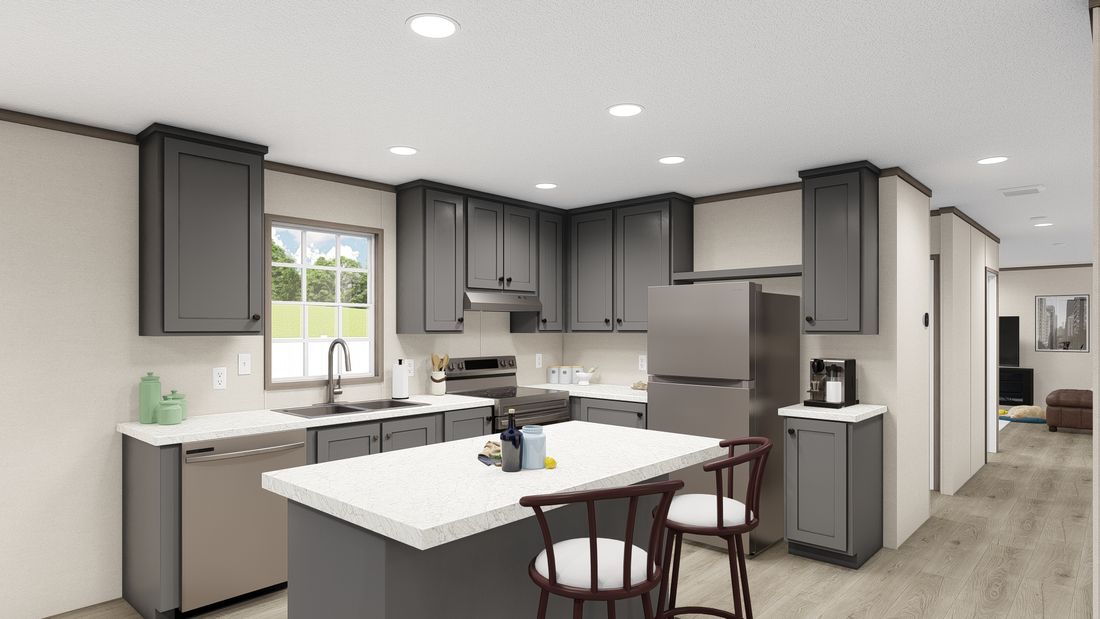 The LEGEND 28X68 Kitchen. This Manufactured Mobile Home features 4 bedrooms and 2 baths.