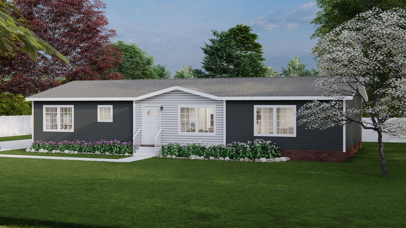 The ULTRA PRO JEWEL 3 BR 32X60 Exterior. This Manufactured Mobile Home features 3 bedrooms and 2 baths.