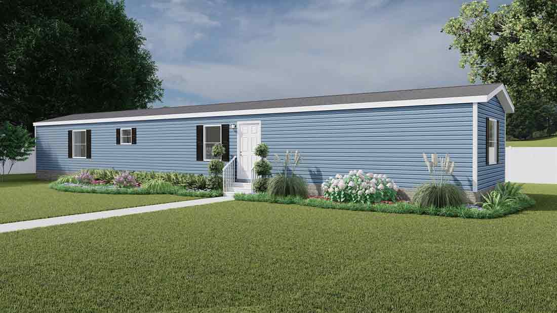 The LEGEND ANNIVERSARY 16X76 Exterior. This Manufactured Mobile Home features 3 bedrooms and 2 baths.