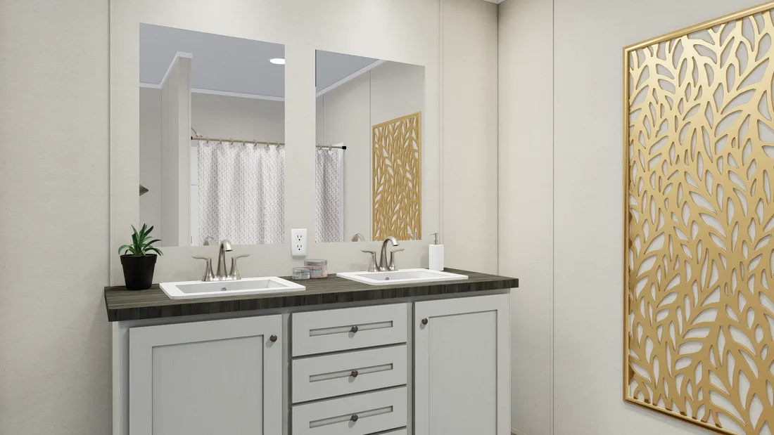 The LEGEND ANNIVERSARY 16X76 Primary Bathroom. This Manufactured Mobile Home features 3 bedrooms and 2 baths.