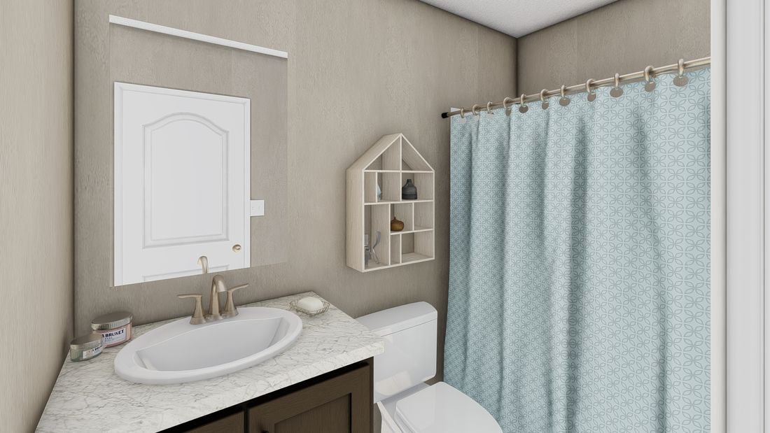 The LEGEND FLEX 16X76 Guest Bathroom. This Manufactured Mobile Home features 3 bedrooms and 2 baths.